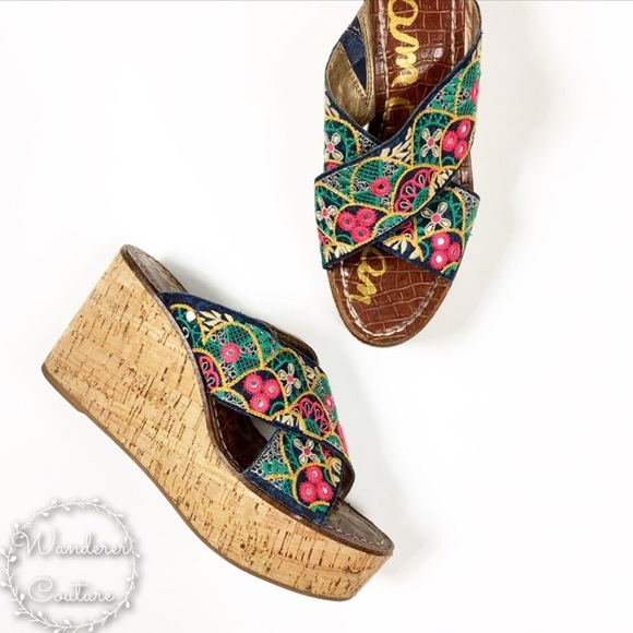Sam Edelman Shoes - Sam Edelman Floral Embroidered Wedges